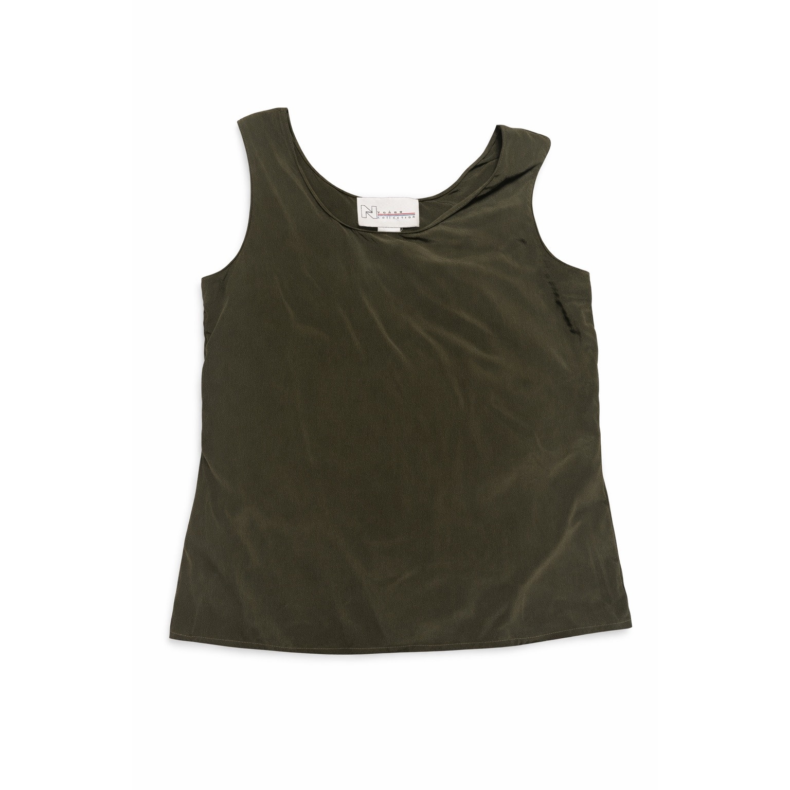 Nygard Collection Olive Satin Tank Top Size 6